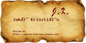 Jakó Krisztián névjegykártya